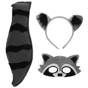 7294 Raccoon Mask Tail Headband: Raccoon Cosplay Costume Set